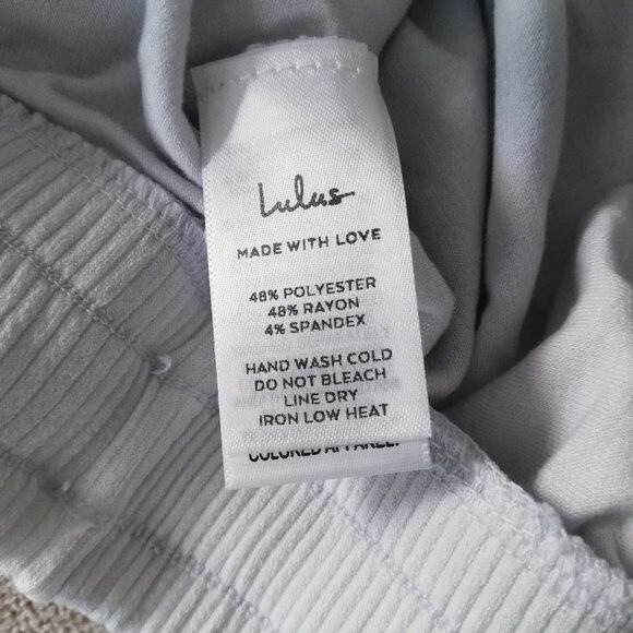 Lulu's Choosing Chill Blue Tie-Dye Drawstring Wide Leg Pants Size L NWT - Picture 6 of 10